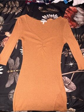 Charlotte Russe Mustard Knit Midi Dress